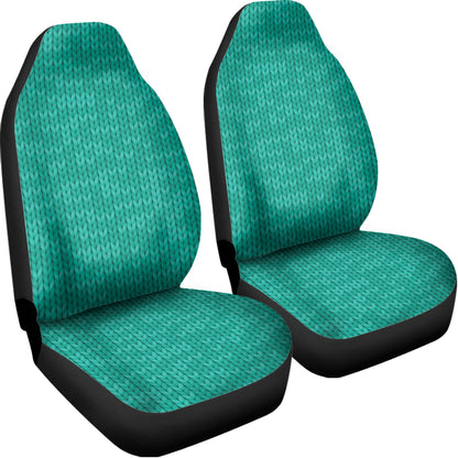 Turquoise Knitted Pattern Print Universal Fit Car Seat Covers