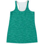 Turquoise Knitted Pattern Print Women's Racerback Tank Top
