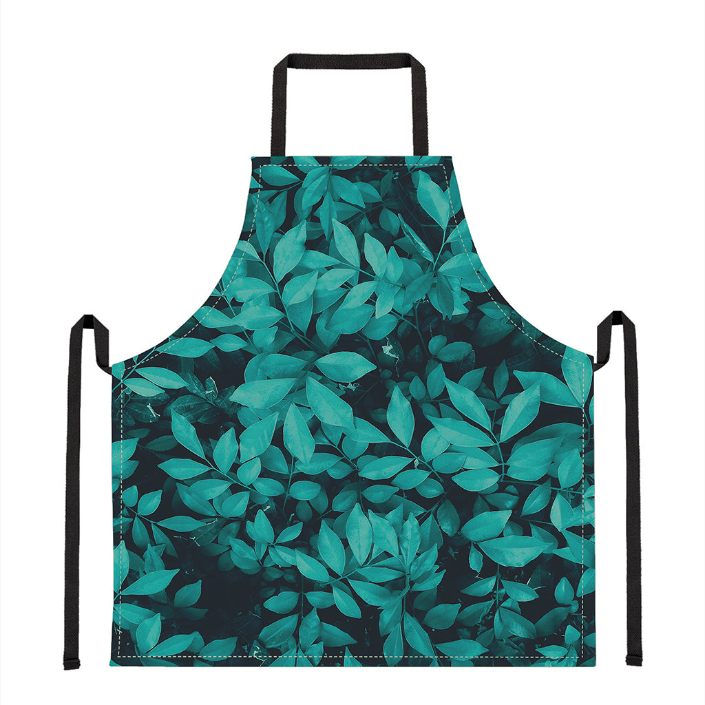 Turquoise Leaf Print Apron