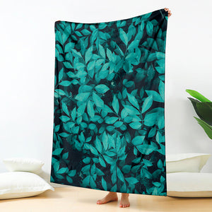 Turquoise Leaf Print Blanket