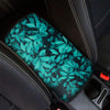 Turquoise Leaf Print Car Center Console Cover