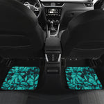 Turquoise Leaf Print Front and Back Car Floor Mats