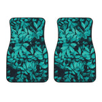 Turquoise Leaf Print Front Car Floor Mats