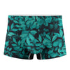 Turquoise Leaf Print Men's Boxer Briefs