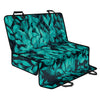 Turquoise Leaf Print Pet Car Back Seat Cover