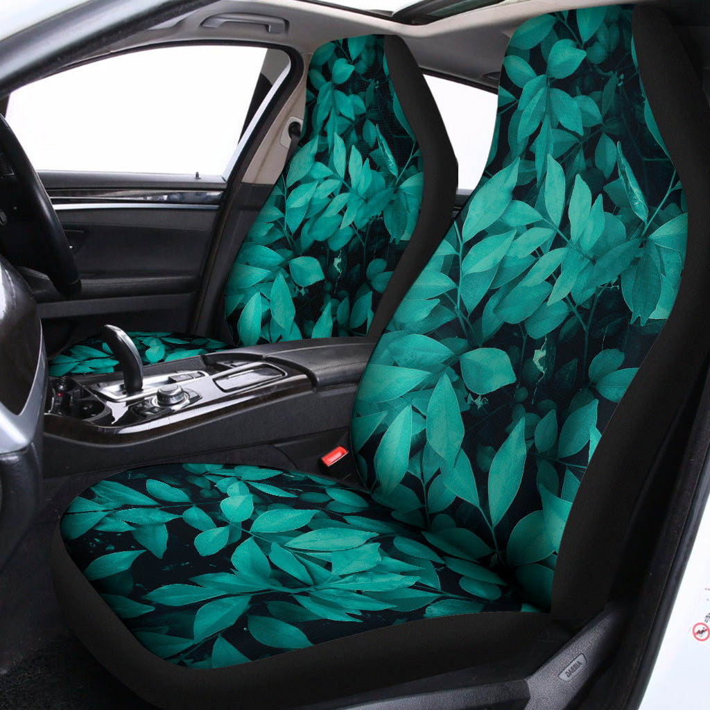 Turquoise Leaf Print Universal Fit Car Seat Covers