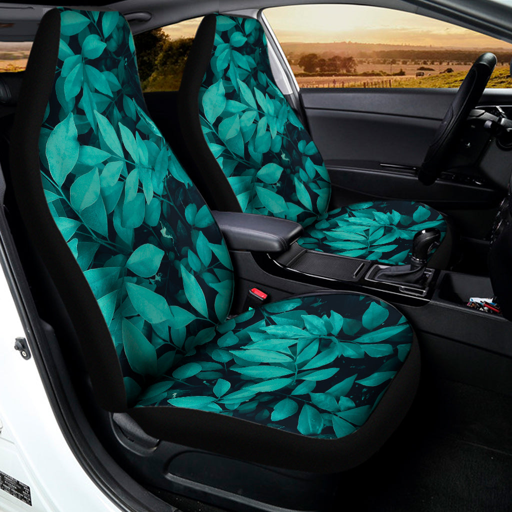 Turquoise Leaf Print Universal Fit Car Seat Covers