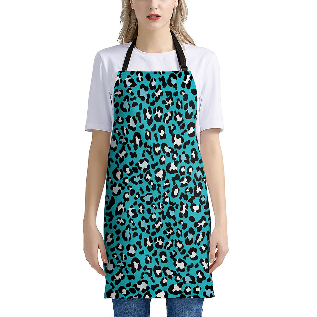 Turquoise Leopard Print Apron