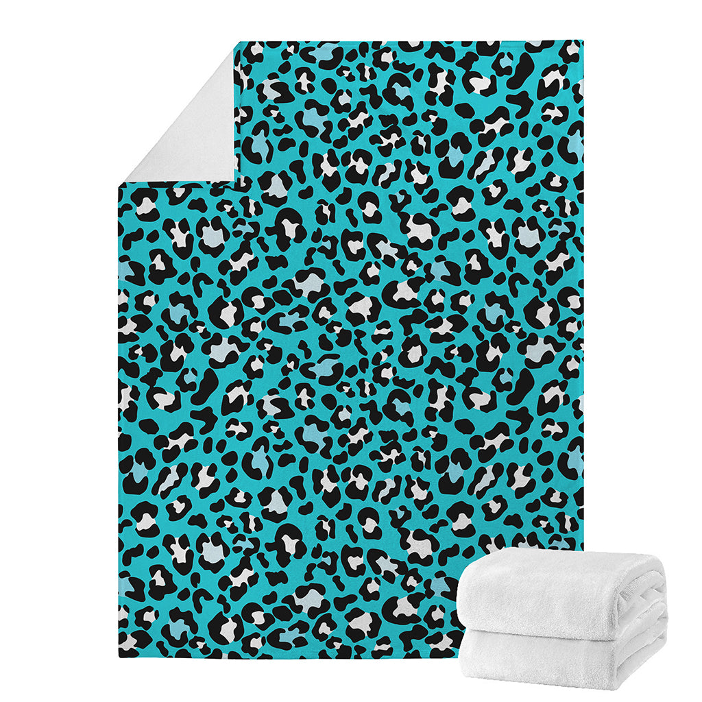 Turquoise Leopard Print Blanket