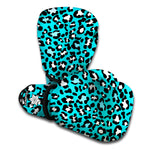 Turquoise Leopard Print Boxing Gloves
