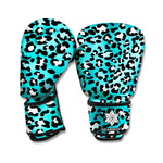 Turquoise Leopard Print Boxing Gloves