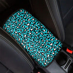 Turquoise Leopard Print Car Center Console Cover