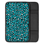 Turquoise Leopard Print Car Center Console Cover