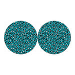 Turquoise Leopard Print Car Coasters