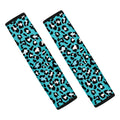 Turquoise Leopard Print Car Seat Belt Covers