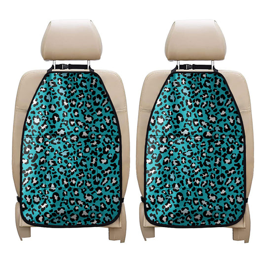 Turquoise Leopard Print Car Seat Organizers