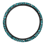 Turquoise Leopard Print Car Steering Wheel Cover