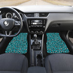 Turquoise Leopard Print Front and Back Car Floor Mats