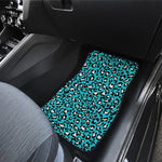 Turquoise Leopard Print Front and Back Car Floor Mats