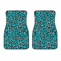Turquoise Leopard Print Front Car Floor Mats