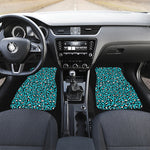 Turquoise Leopard Print Front Car Floor Mats