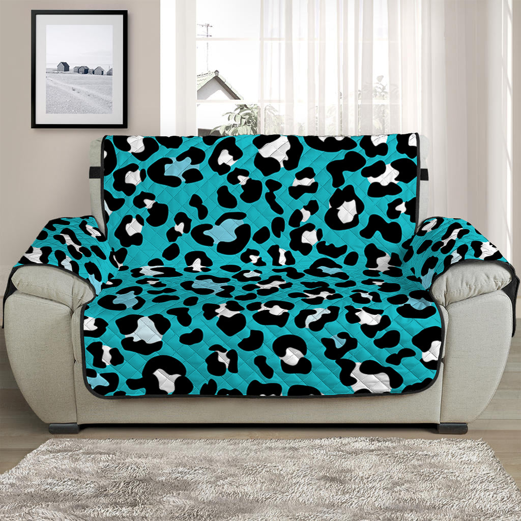 Turquoise Leopard Print Half Sofa Protector