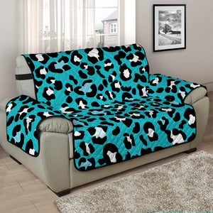 Turquoise Leopard Print Half Sofa Protector