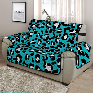 Turquoise Leopard Print Half Sofa Protector