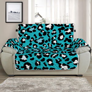 Turquoise Leopard Print Half Sofa Protector