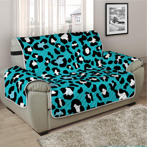 Turquoise Leopard Print Half Sofa Protector