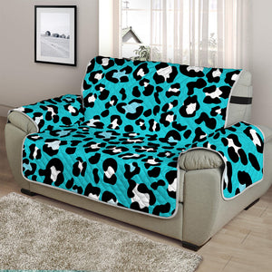 Turquoise Leopard Print Half Sofa Protector