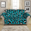 Turquoise Leopard Print Loveseat Protector