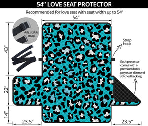 Turquoise Leopard Print Loveseat Protector