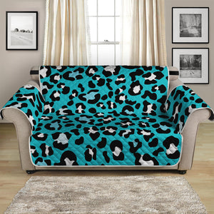 Turquoise Leopard Print Loveseat Protector