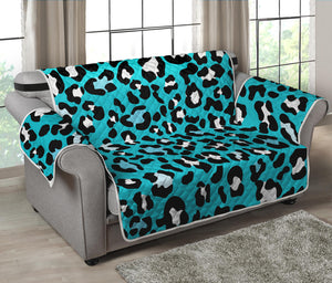 Turquoise Leopard Print Loveseat Protector