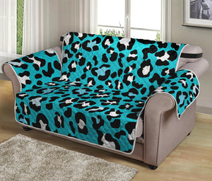 Turquoise Leopard Print Loveseat Protector