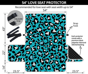 Turquoise Leopard Print Loveseat Protector