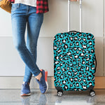 Turquoise Leopard Print Luggage Cover