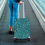 Turquoise Leopard Print Luggage Cover