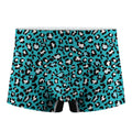 Turquoise Leopard Print Men's Boxer Briefs