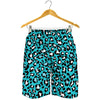 Turquoise Leopard Print Men's Shorts