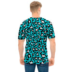 Turquoise Leopard Print Men's T-Shirt