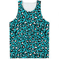 Turquoise Leopard Print Men's Tank Top