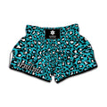 Turquoise Leopard Print Muay Thai Boxing Shorts