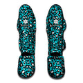Turquoise Leopard Print Muay Thai Shin Guards