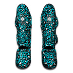 Turquoise Leopard Print Muay Thai Shin Guard