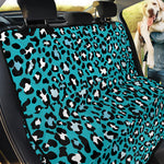 Turquoise Leopard Print Pet Car Back Seat Cover