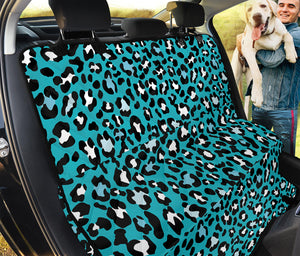 Turquoise Leopard Print Pet Car Back Seat Cover