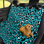 Turquoise Leopard Print Pet Car Back Seat Cover