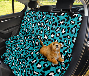 Turquoise Leopard Print Pet Car Back Seat Cover